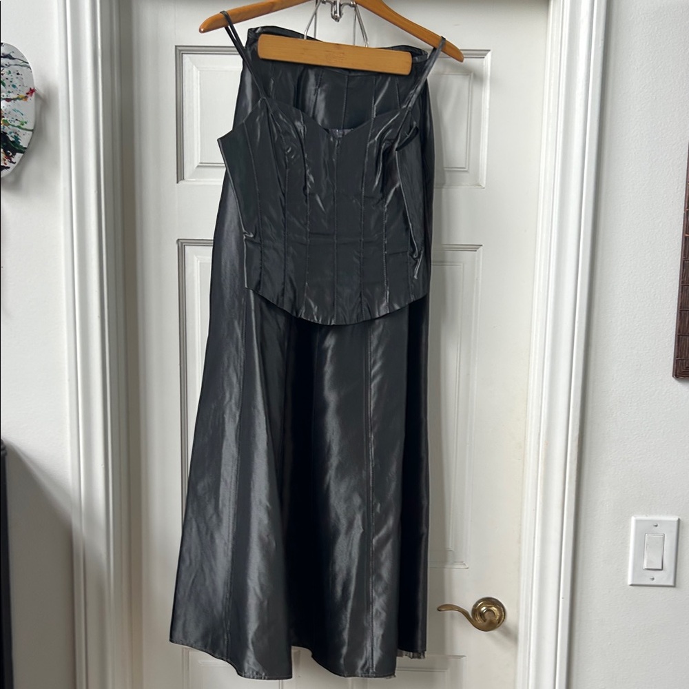 Gunmetal Corset long skirt and corset top